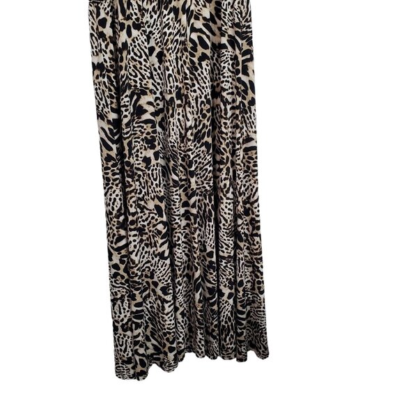 Calvin Klein Womens Size 1X Dress Animal Print Maxi Keyhole Flowing Drawstring - Picture 10 of 12